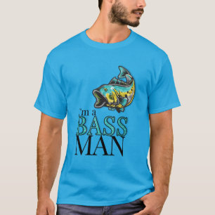 Ich bin BASS MAN Funny Fishing Theme T-Shirt