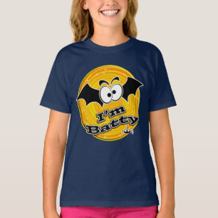 Ich bin Batty Orange und Yellow Swirl T-Shirt