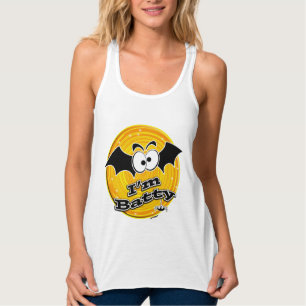 Ich bin Batty Orange und Yellow Swirl Tank Top