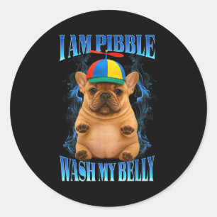 Ich bin Bble Wasche meinen Bauch Lustige Bble Kind Runder Aufkleber