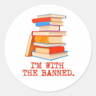 Ich bin bei den verbotenen Büchern Runder Aufkleber