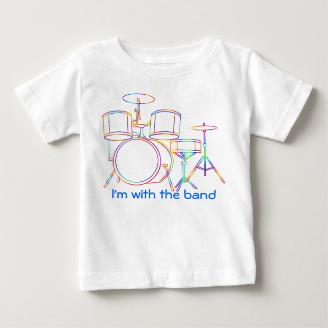 Ich bin bei der Band T - Shirt Drums (Vorderseite)