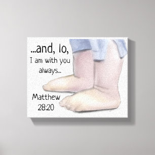 Ich bin bei Ihnen immer Matthew 28 Scripture Art B Leinwanddruck