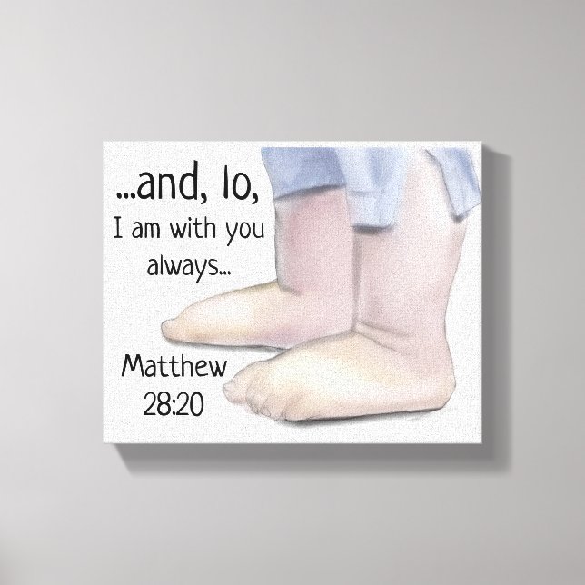 Ich bin bei Ihnen immer Matthew 28 Scripture Art B Leinwanddruck (Vorderseite)