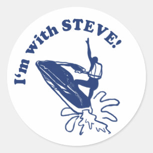 Ich bin bei JET BIKE STEVE! Runder Aufkleber