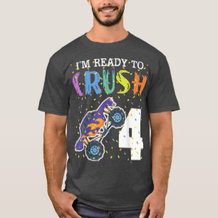 Ich bin bereit, 4 Monster Truck 4. Geburtstag Bo z T-Shirt