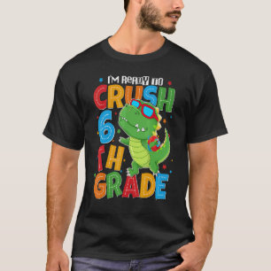 Ich bin bereit bis zur 6. Klasse Jungs Kinder Dino T-Shirt