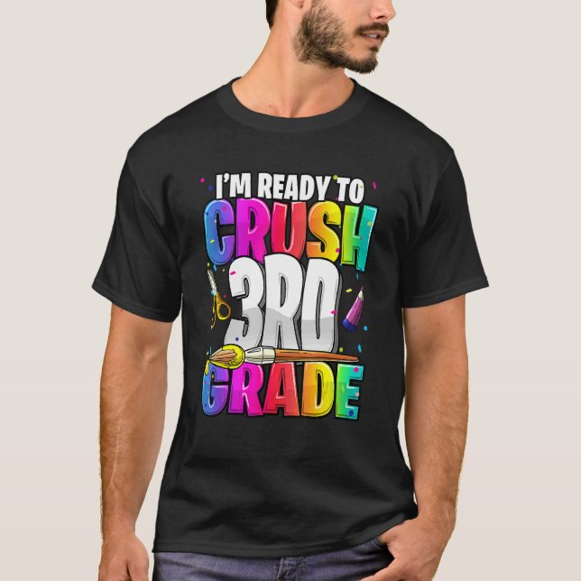 Ich bin bereit, das 3. Schuljahr wieder zu Schulki T-Shirt (Vorderseite)