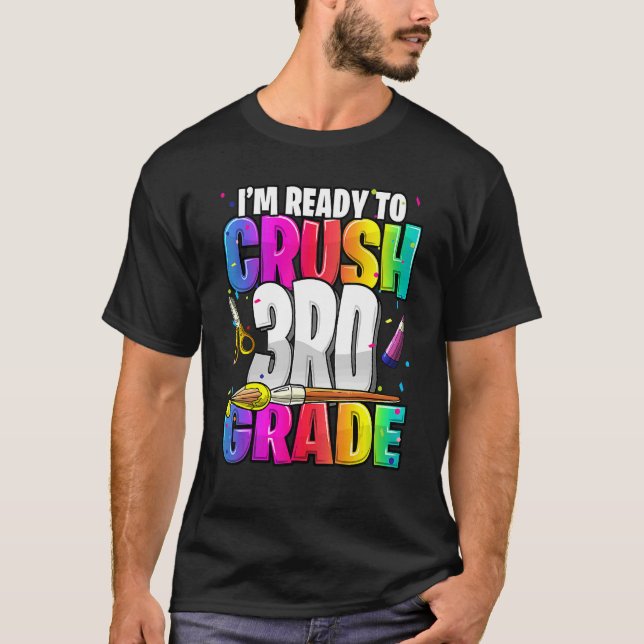 Ich bin bereit, das 3. Schuljahr wieder zu Schulki T-Shirt (Vorderseite)
