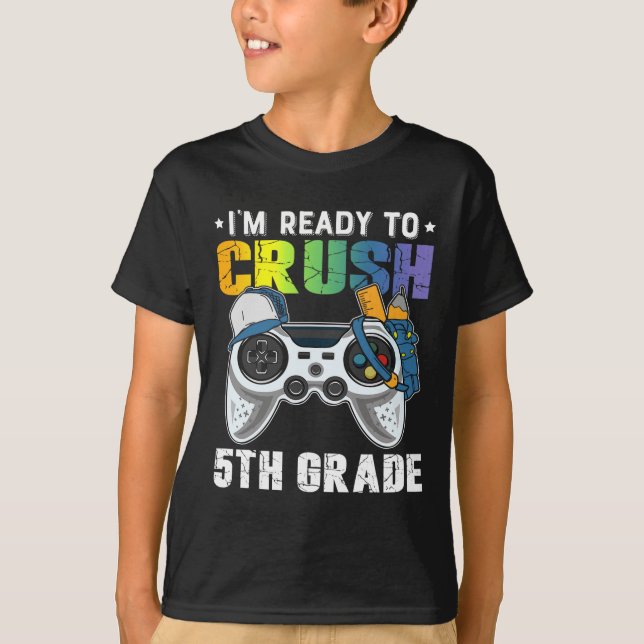 Ich bin bereit, das 5th Grade Video Game CK an Sch T-Shirt (Vorderseite)