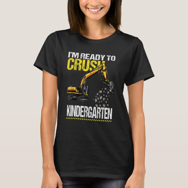 Ich bin bereit, das Baufahrzeug des Kindergartens  T-Shirt (Vorderseite)