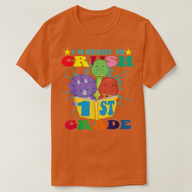 Ich bin bereit, den 1st Grade Boy Monster zurückzu T-Shirt (Design vorne)