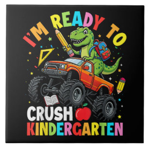 Ich bin bereit, den ersten Tag im Kindergarten zu Fliese