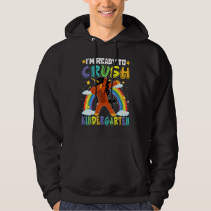 Ich bin bereit, den Kindergarten Afro-Einhorn Schw Hoodie