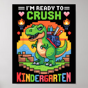 Ich bin bereit, den Kindergarten-Dinosaurier-Gamer Poster