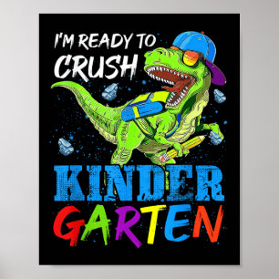 Ich bin bereit, den Kindergarten Dinosaurier-Kinde Poster