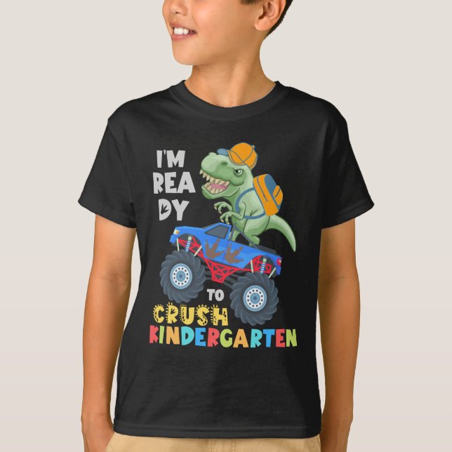 Ich bin bereit, den Kindergarten Dinosaurier-Monst T-Shirt (Vorderseite)