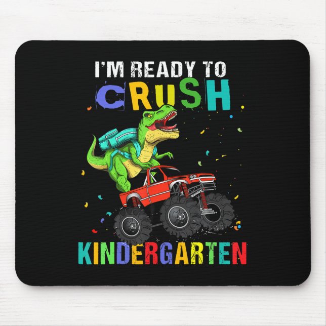 Ich bin bereit, den Kindergarten-Dinosaurier zu ze Mousepad (Vorne)