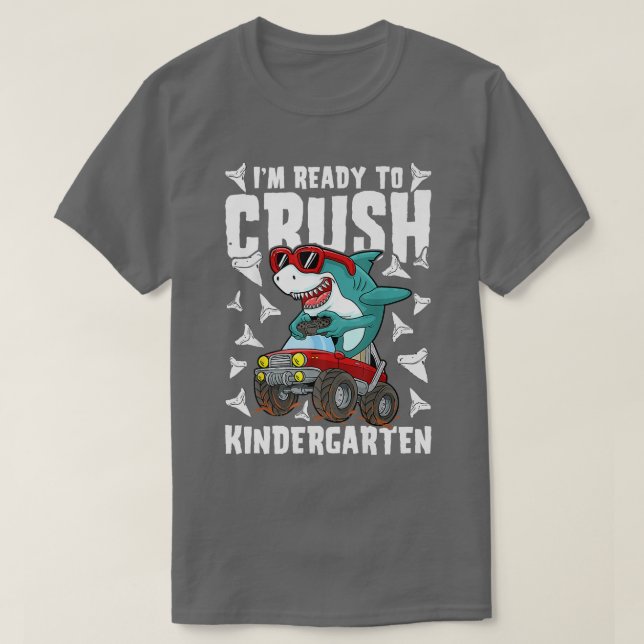 Ich bin bereit, den Kindergarten-Hai-Monster-LKW z T-Shirt (Design vorne)
