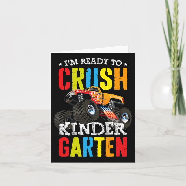 Ich bin bereit, den Kindergarten Monster Truck CK  Karte (Vorderseite)