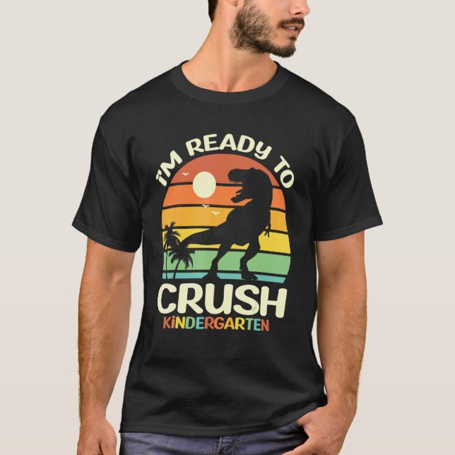 Ich bin bereit, den Kindergarten-Monster-Truck-Din T-Shirt (Vorderseite)