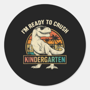Ich bin bereit, den Kindergarten zurück zur Schule Runder Aufkleber