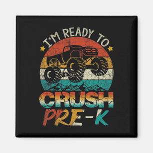 Ich bin bereit, den Pre-K-Monstertruck Vintage-Jun Magnet