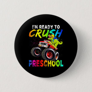 Ich bin bereit, den Vorschul-Monstertruck-Dinosaur Button