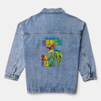 Ich bin bereit, den zweiten Grad Rex Dinosaurier w Jeansjacke
