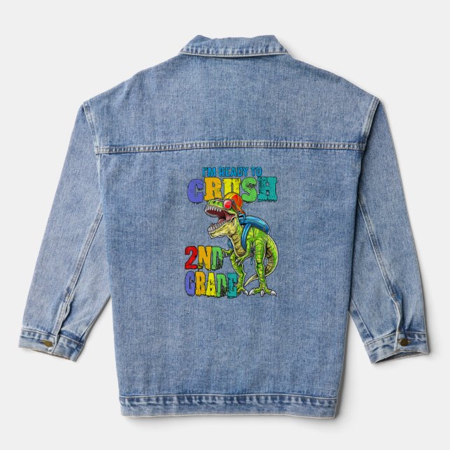 Ich bin bereit, den zweiten Grad Rex Dinosaurier w Jeansjacke (Rückseite)