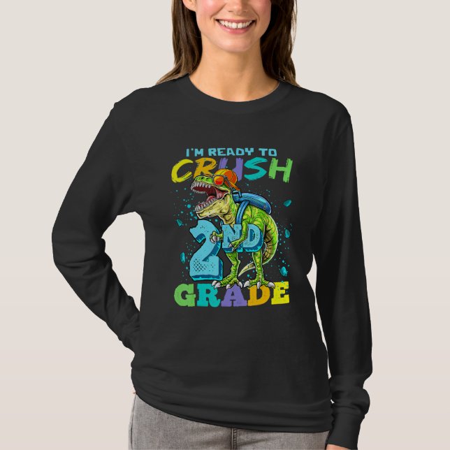 Ich bin bereit, den zweiten Grad Rex Dinosaurier w T-Shirt (Vorderseite)