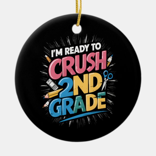 Ich bin bereit, den zweiten Schulabschluss zu mach Keramik Ornament (Vorne)