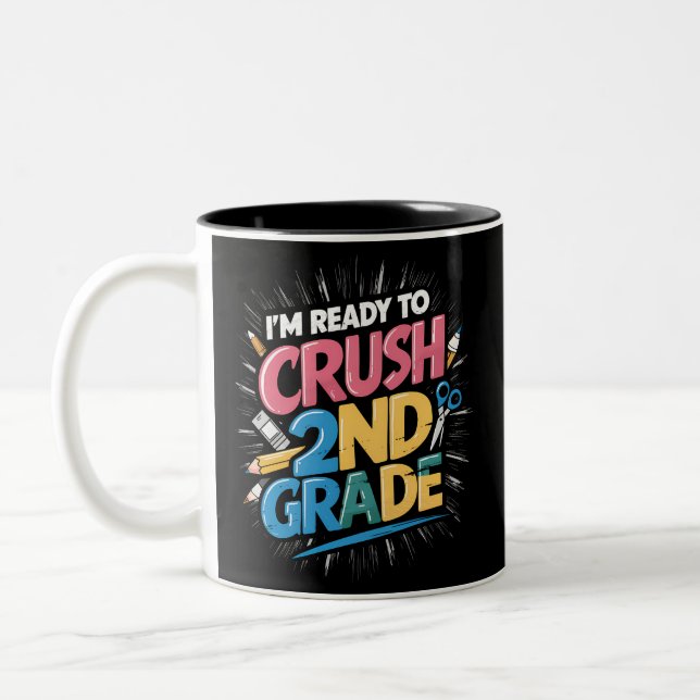 Ich bin bereit, den zweiten Schulabschluss zu mach Zweifarbige Tasse (Links)