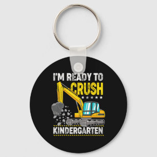 Ich bin bereit, die Baustellenfahrzeuge im Kinderg Schlüsselanhänger