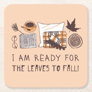Ich bin bereit, die Blätter fallen zu lassen! Rechteckiger Pappuntersetzer