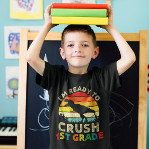 Ich bin bereit, die erste Stufe Retro Dinosaurier  T-Shirt