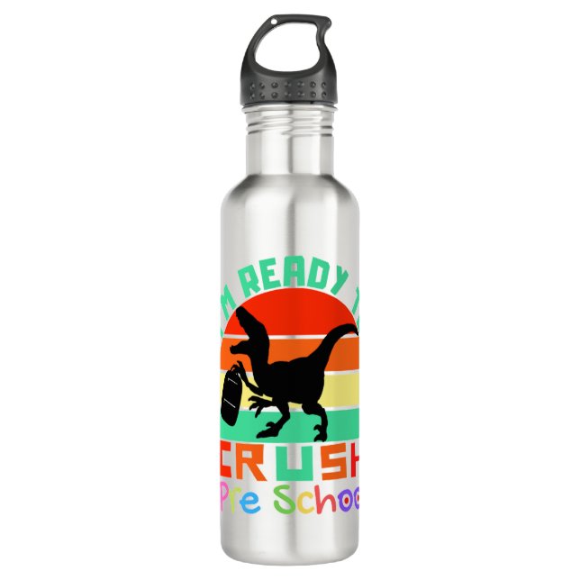 ICH BIN BEREIT, DIE SCHULE ZU KRUSTIEREN - COOLES  EDELSTAHLFLASCHE (Vorderseite)
