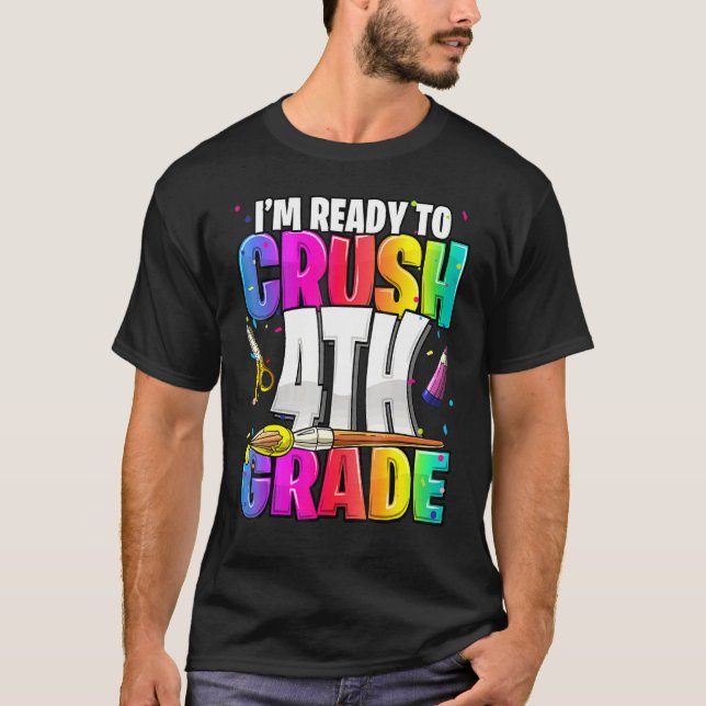 Ich bin bereit, die vierte Klasse wieder zum Schul T-Shirt (Vorderseite)