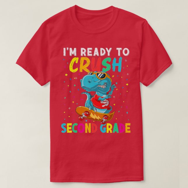 Ich bin bereit, die zweite Stufe des Rex-Dino-Test T-Shirt (Design vorne)