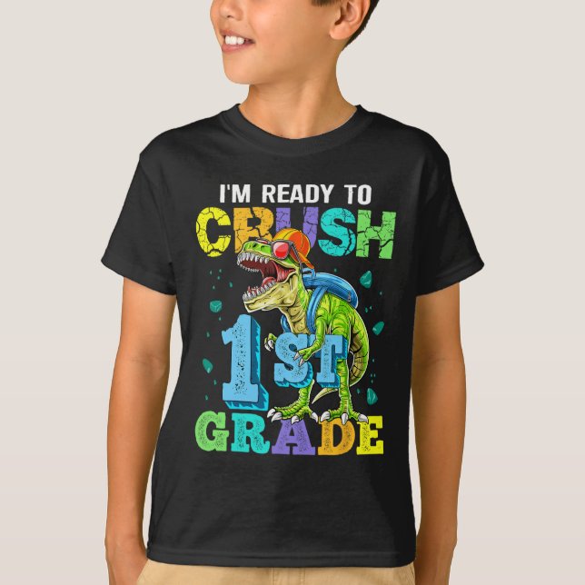 Ich bin bereit, Dinosaurier der 1. Klasse wieder n T-Shirt (Vorderseite)