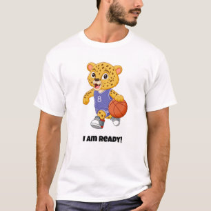 Ich bin bereit! Funny Cat/Basketball T-Shirt