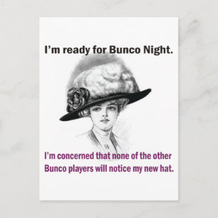 Ich bin bereit für den Bunco-Abend. Postkarte