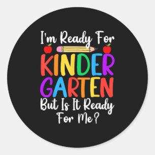 Ich bin bereit für den Kindergarten zurück zum Sch Runder Aufkleber