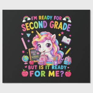 Ich bin bereit für die zweite Klasse Einhorn Erste Geschenkpapier