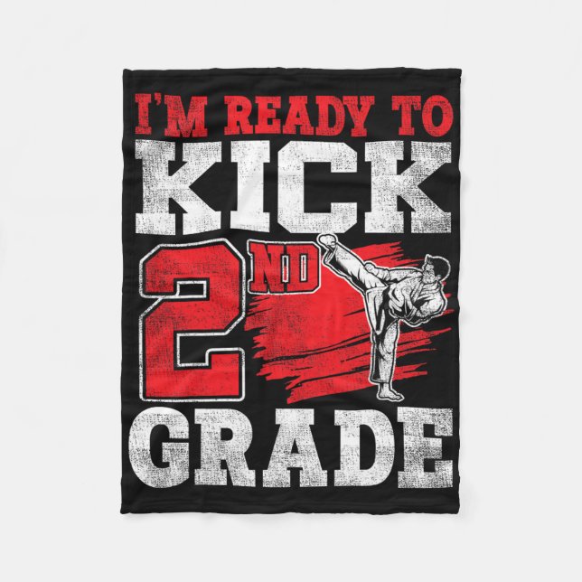 Ich bin bereit, Karate 2. Klasse in die Schule zu  Fleecedecke (Vorderseite)