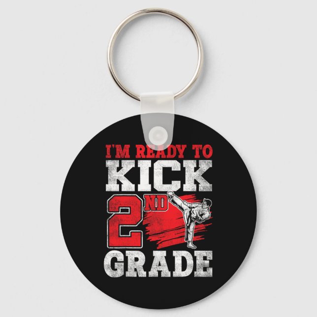 Ich bin bereit, Karate 2. Klasse in die Schule zu  Schlüsselanhänger (Vorderseite)