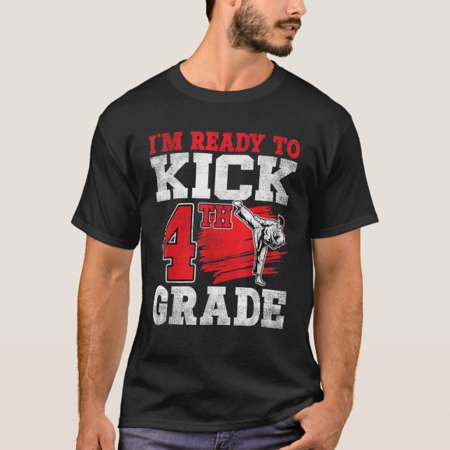 Ich bin bereit, Karate 4. Klasse wieder zur Schule T-Shirt (Vorderseite)