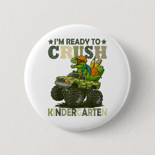 Ich bin bereit Kindergarten T Rex Dinosaurier Mons Button