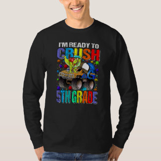 Ich bin bereit, Monster der 5. Klasse Truck Dinosa T-Shirt