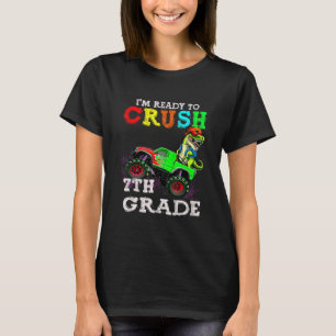 Ich bin bereit, Monster der 7. Klasse Truck Dinosa T-Shirt